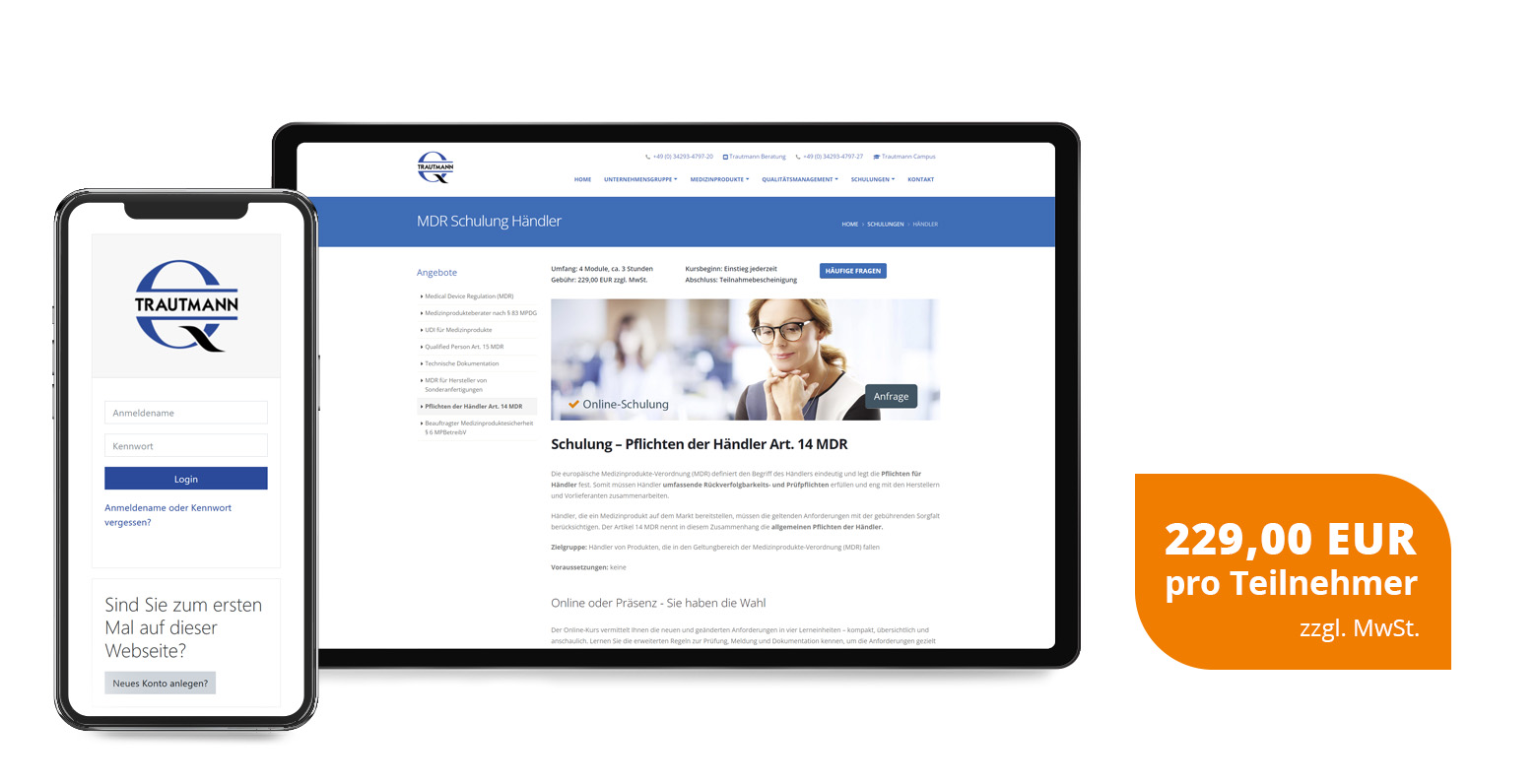 Online-Kurs Schulung für Händler nach MDR