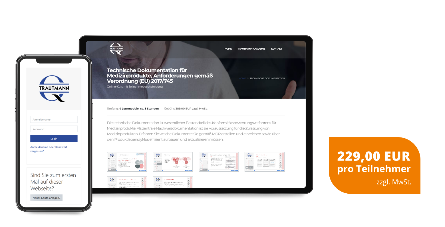 Online Kurs Technische Dokumentation für Medizinprodukte MDR