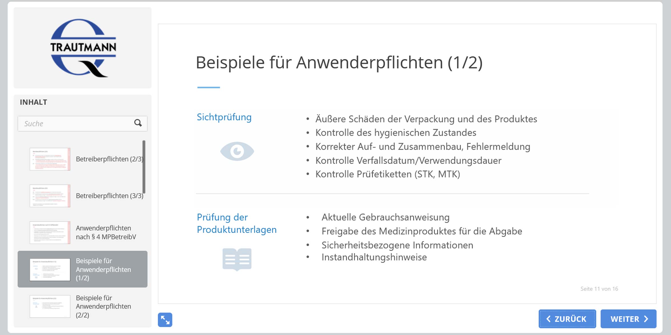 Anwenderpflichten nach MPBetreibV - Online Schulung Beauftragter Medizinproduktesicherheit