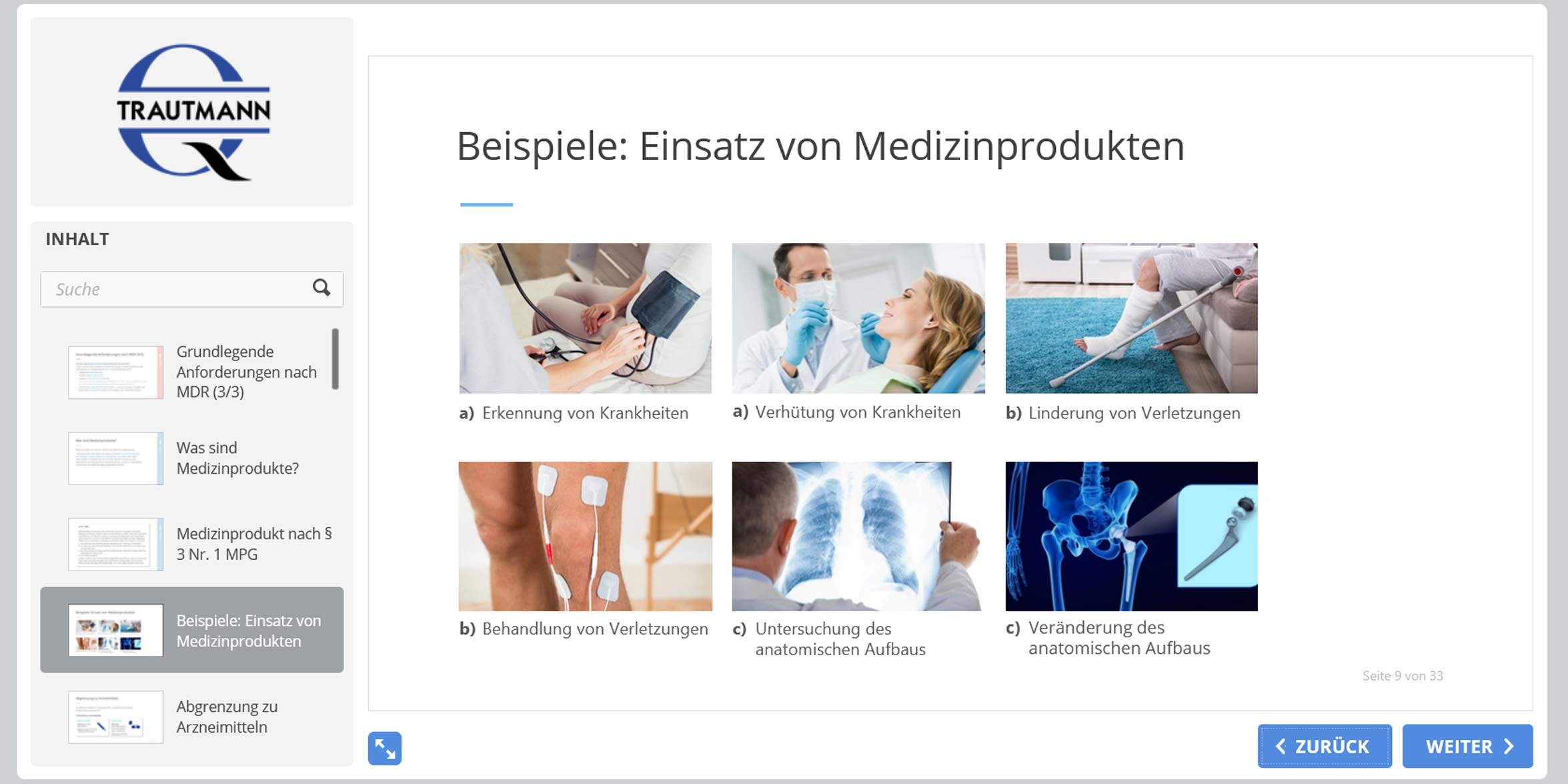 Was sind Medizinprodukte und wo werden sie eingesetzt? - Online Schulung Beauftragter Medizinproduktesicherheit