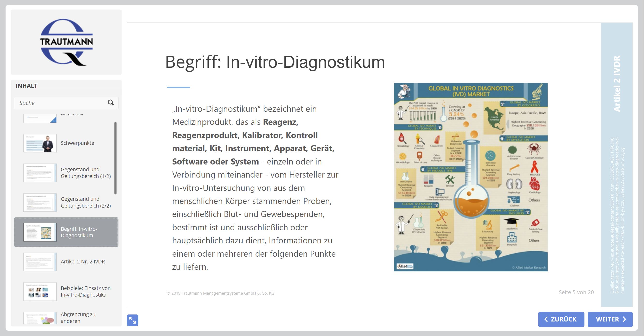 Begriff: In-vitro-Diagnostikum - Online Schulung Qualified Person