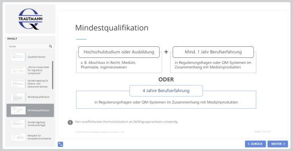 Mindestqualifikation - Online Schulung Qualified Person