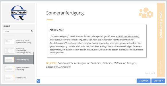 Begriffserklärung Sonderanfertigung - Online Schulung Hersteller von Sonderanfertigungen