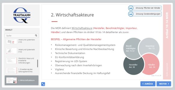 Wirtschaftsakteure - Online Schulung Technische Dokumentation