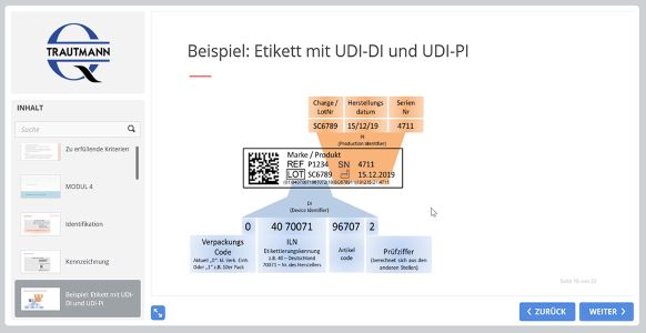 Beispiel: Etikett mit UDI-DI und UDI-PI - Online Schulung UDI